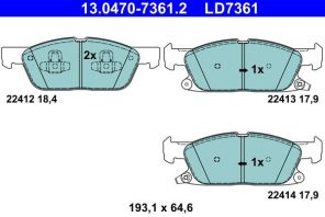 ATE 13.0470-7361.2 - Brzdové platničky -
