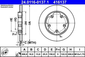 ATE 24.0116-0137.1 - Brzdový kotúč -