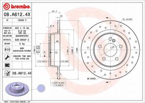 Brembo 08.A612.4X - Brzdový kotúč -