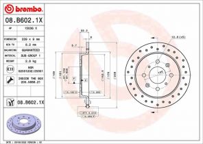 Brembo 08.B602.1X - Brzdový kotúč -