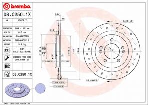 Brembo 08.C250.1X - Brzdový kotúč -