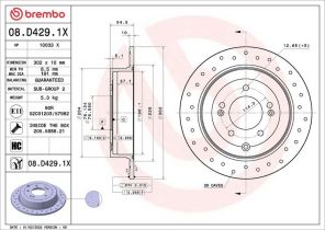 Brembo 08.D429.1X - Brzdový kotúč -