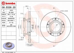 Brembo 08.E026.20 - Brzdový kotúč -
