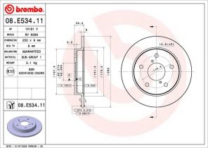 Brembo 08.E534.11 - Brzdový kotúč -