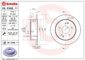 Brembo 08.E566.11 - Brzdový kotúč -