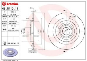 Brembo 08.N410.11 - Brzdový kotúč -