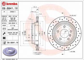 Brembo 09.6841.1X - Brzdový kotúč -