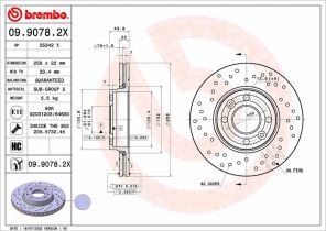 Brembo 09.9078.2X - Brzdový kotúč -