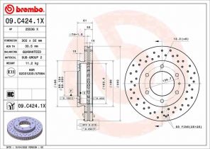 Brembo 09.C424.1X - Brzdový kotúč