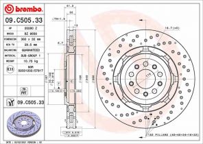 Brembo 09.C505.33 - Brzdový kotúč
