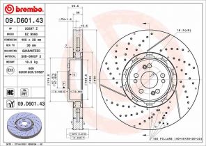 Brembo 09.D601.43 - Brzdový kotúč
