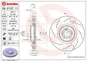 Brembo 09.E137.11 - Brzdový kotúč