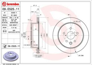 Brembo 09.E525.11 - Brzdový kotúč