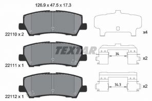 Textar 2211003 - Brzdové platničky -