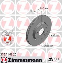 Zimmermann 370.4409.20 - Brzdový kotúč -