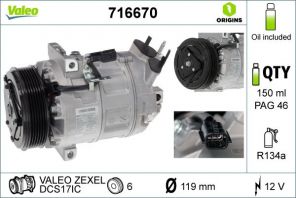 Valeo 716670 - Kompresor -