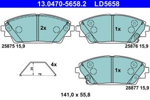 ATE 13.0470-5658.2 - Brzdové platničky -