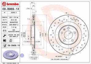 Brembo 09.B969.1X - Brzdový kotúč