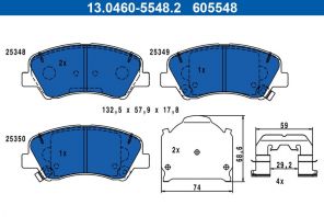ATE 13.0460-5548.2 - Brzdové platničky -
