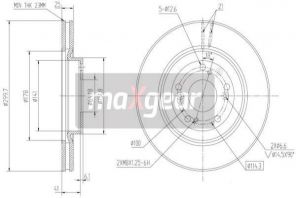 Maxgear 19-2301 - Brzdový kotúč -
