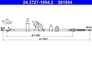 ATE 24.3727-1954.2 - Brzdové lano -