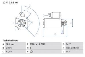 Bosch 0 986 022 810 - Štartér