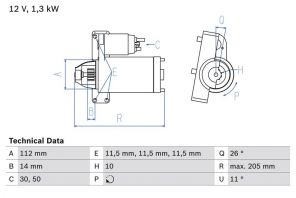 Bosch 0 986 023 480 - Štartér
