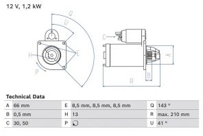 Bosch 0 986 025 000 - Štartér