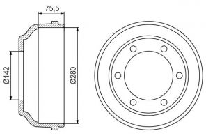 Bosch 0 986 477 195 - Brzdový bubon -
