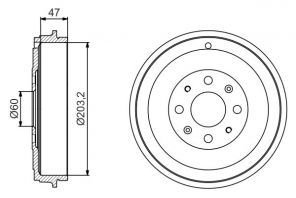 Bosch 0 986 477 207 - Brzdový bubon -