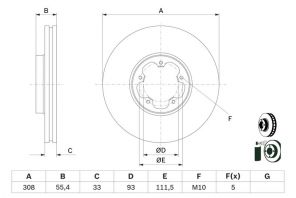 Bosch 0 986 479 D40 - Brzdový kotúč -