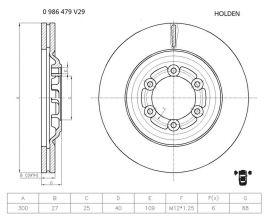 Bosch 0 986 479 V29 - Brzdový kotúč -