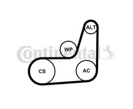 Contitech 6PK1019 ELAST T2 - Sada klinového rebrovaného remeňa -