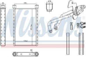 Nissens 707282 - Výmenník tepla vnútorného kúrenia