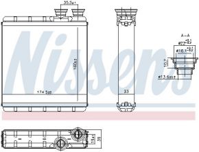Nissens 707302 - Výmenník tepla vnútorného kúrenia