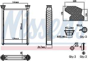 Nissens 707309 - Výmenník tepla vnútorného kúrenia