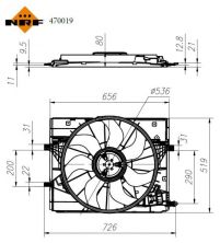NRF 470019 - Ventilátor motora -
