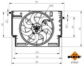 NRF 470045 - Ventilátor motora -