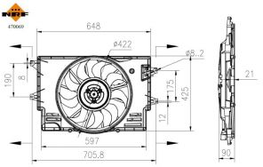 NRF 470069 - Ventilátor motora -