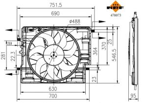 NRF 470073 - Ventilátor motora -