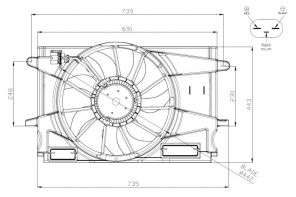 NRF 47947 - Ventilátor motora -
