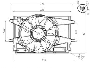 NRF 47951 - Ventilátor motora -