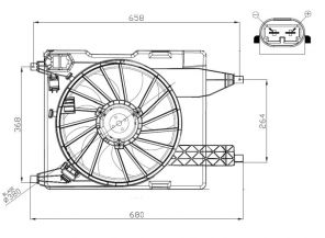 NRF 47966 - Ventilátor motora -