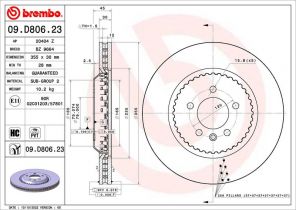 Brembo 09.D806.23 - Brzdový kotúč