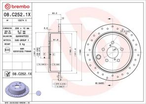 Brembo 08.C252.1X - Brzdový kotúč -