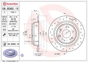 Brembo 08.B360.1X - Brzdový kotúč -