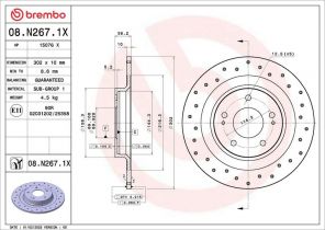 Brembo 08.N267.1X - Brzdový kotúč -