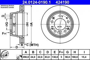 ATE 24.0124-0190.1 - Brzdový kotúč -
