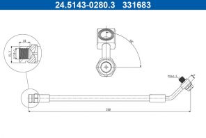 ATE 24.5143-0280.3 - Brzdová hadica -