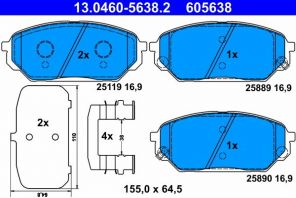 ATE 13.0460-5638.2 - Brzdové platničky -